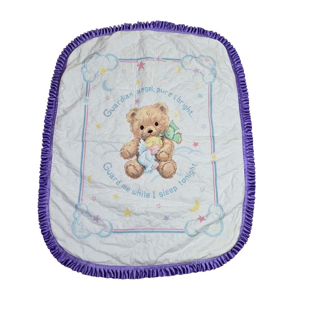 Handmade Baby Blanket Nursery Bedding Decor Teddy Bear